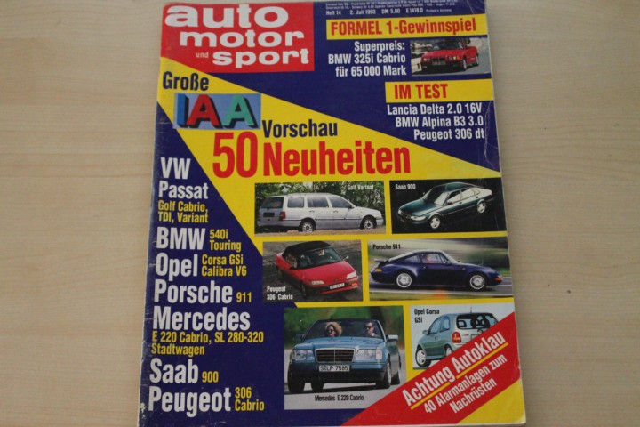 Deckblatt Auto Motor und Sport (14/1993)